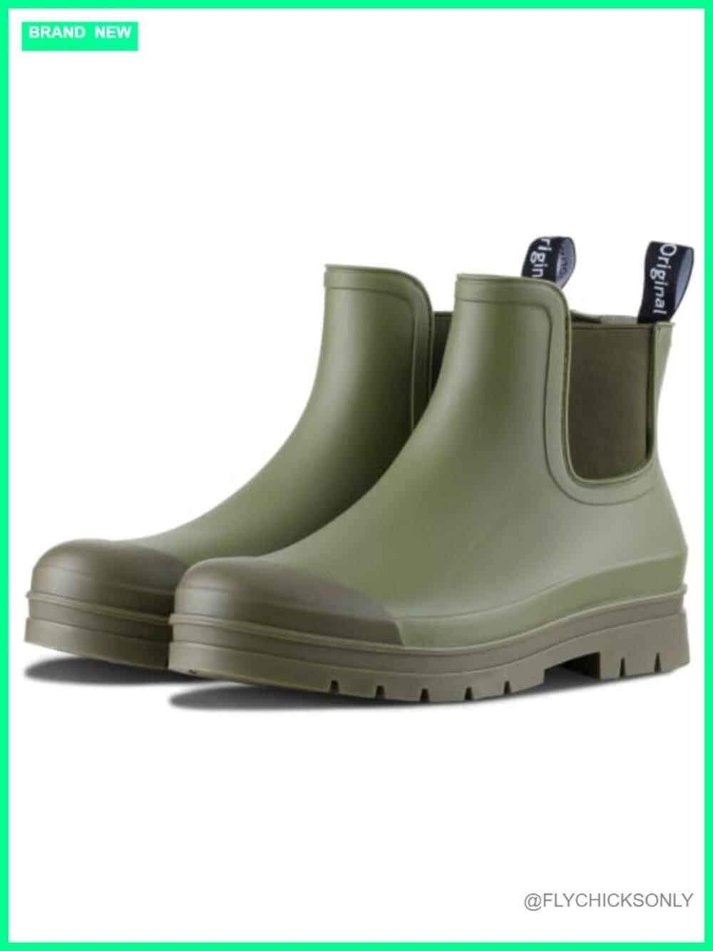 Waterproof Chelsea Ankle Rain Boots Women Comfort EVA Insole Slip Resistant